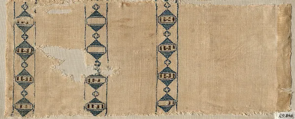 Two Fragments of a Scarf or Headdress