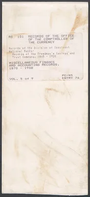 Miscellaneous Finance and Accounting Records: Ledger Balances - Commissioners