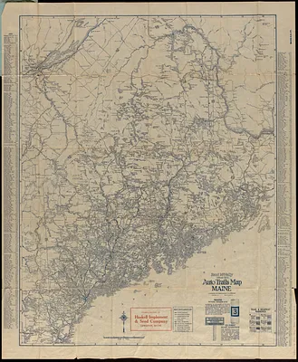 Rand McNally official 1924 auto trails map Maine ; Rand McNally official 1924 auto trails map New Hampshire, Vermont