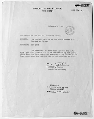 Memorandum from Sidney Souers to the National Security Council