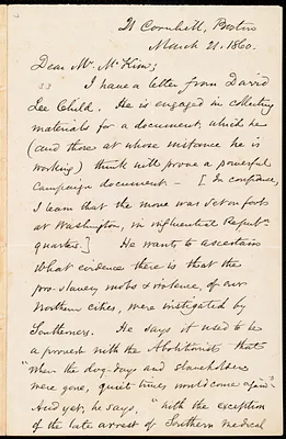 Letter from Samuel May, Jr., 21 Cornhill, Boston [Mass.], to James Miller M'Kim, March 21, 1860