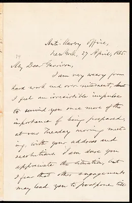 Letter from Oliver Johnson, New York, [N.Y.], to William Lloyd Garrison, 27 April, 1865