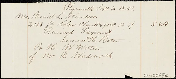 Miscellaneous household receipts