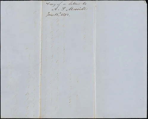 Copy of a letter from Samuel Warner to Anson P. Morrill, 15 June 1853
