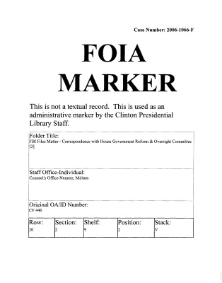FBI Files Matter – Correspondence with House Government Reform & Oversight Committee [3]