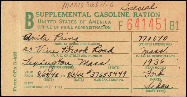 World War II ration book