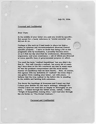 Letter from President Eisenhower to Bradford G. Chynoweth