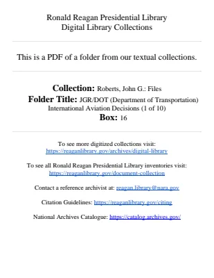 JGR/DOT (Department of Transportation) International Aviation Decisions (1 of 10)