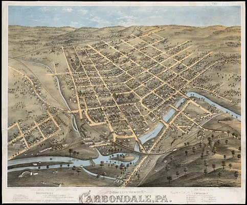 Bird's eye view of Carbondale, Pa