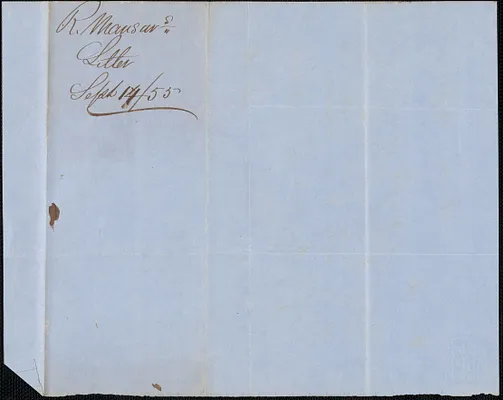 R. Mansur to Willard A. Harrington, 14 September 1855