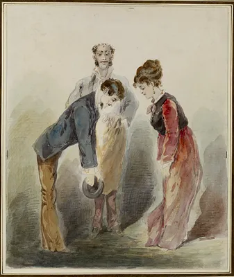 Man Bowing to a Woman