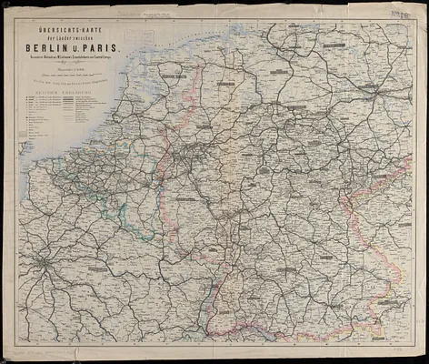 Übersichts-karte der länder zwischen Berlin u. Paris
