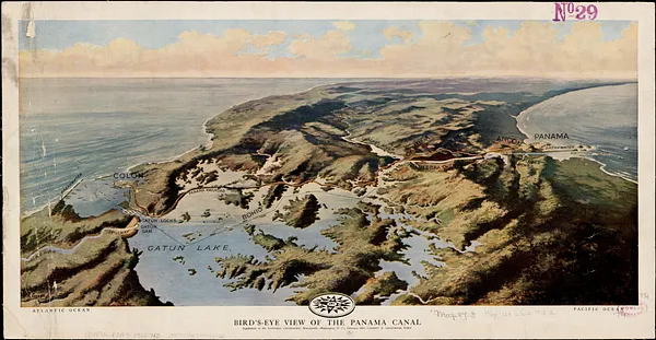 Bird's-eye view of the Panama Canal