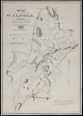 A map of the town of Walpole, Mass.
