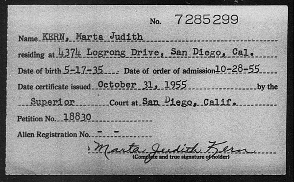 Kern, Marta Judith - 1955