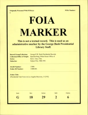 [Presidential Task Force on Los Angeles Recovery, 5/12/92]
