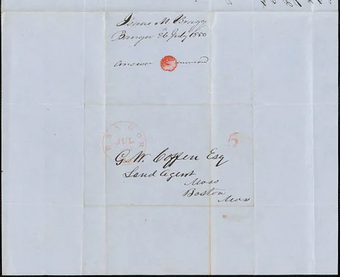 Israel M. Bragg to George Coffin, 26 July 1850