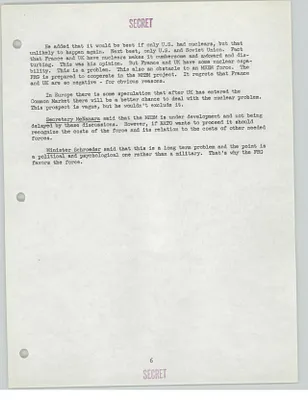 Memorandum of Conversation [MemCon] Secretary Robert McNamara and Foreign Minister Gerhard Schroeder