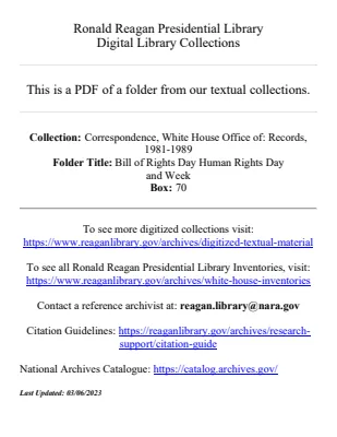 Bill of Rights Day Human Rights Day and Week