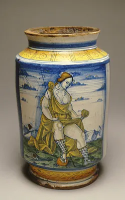 ""Albarello"" with a Shepherdess Lifting Her Skirt