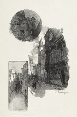 Rouen Illustré:  Cour de L'Albane; Rue Saint Romain; L'aubette Rue Armand - Carrel