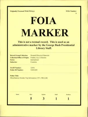 Miscellaneous Sweden Trip Information [1971-1981] [28]