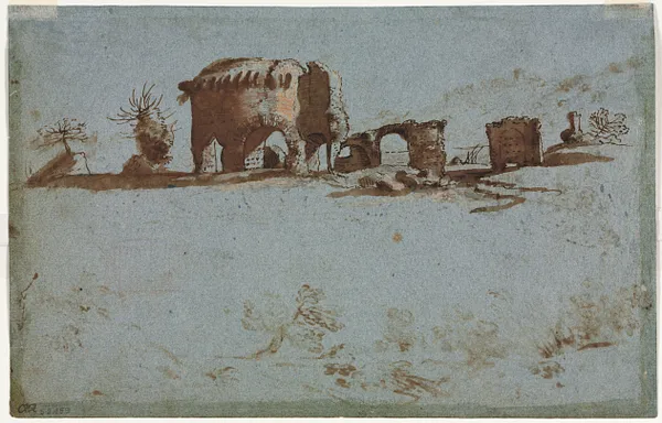 Small Group of Roman Ruins (verso)