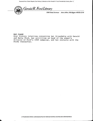 Clark, Kay - Interview, 1/28/80