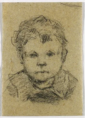 Emil Gauguin as a Child, Wearing a Collared Shirt