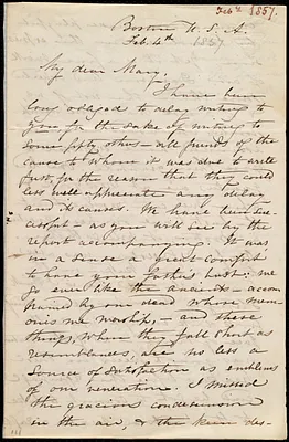 Letter from Maria Weston Chapman, Boston, [Mass.], U.S.A., to Mary Anne Estlin, Feb. 4th, 1857