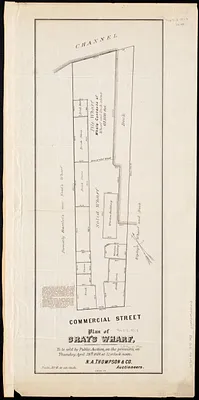 Plan of Gray's Wharf, to be sold at public auction, on the premises, on Thursday April 28th 1870 at 12 o'clock noon
