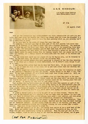 Letter to President Harry S. Truman from J. C. Truman