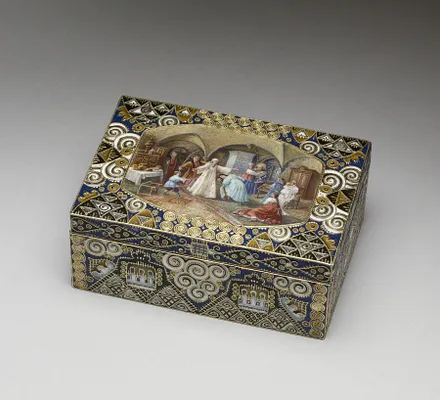 Cigarette Box with Miniature of ""Blind Man's Bluff""