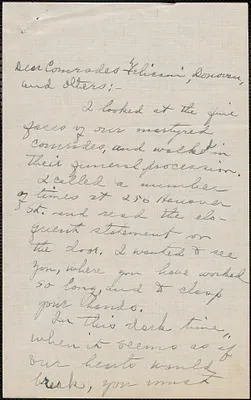 Margaret Shipman autograph letter signed to Aldino Felicani, Mary Donovan and others, Lee, Mass., [August 31, 1927]