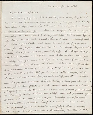 Letter from Samuel May, Jr., Cambridge, to Samuel Joseph May, Jan. 20, 1834
