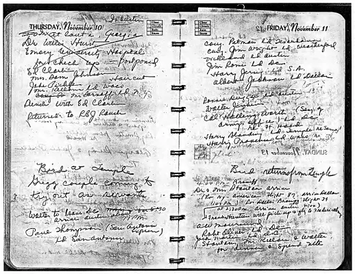 Lyndon Johnson's 1955 Desk Diary II, beginning 11/10/1955