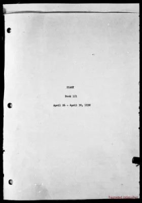 Volume 121, April 26 – April 30, 1938