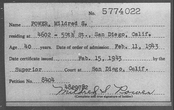 Power, Mildred S. - 1943