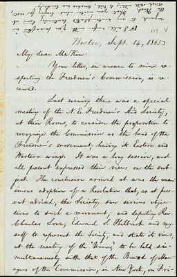Letter from William Lloyd Garrison, Boston, [Mass.], to James Miller M'Kim, Sept. 14, 1865