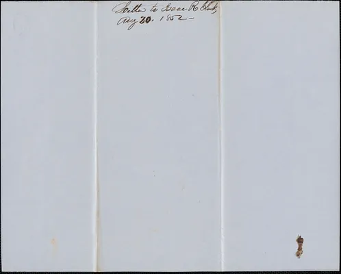 Samuel Warner to Isaac R. Clark, 30 August 1852