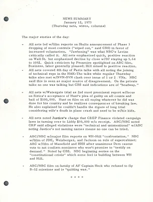 News Summaries - January 12 to 31, 1973 [3 of 5]