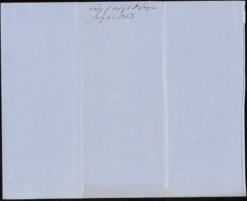 Copy of a letter from Samuel Warner to F. Glazier, 6 July 1853