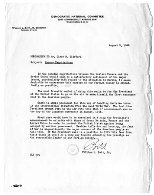 Letter from William L. Batt, Jr. to Clark Clifford