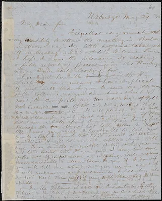 Marcus Spring autograph letter signed to John Sullivan Dwight, Uxbridge, May 29, 1846