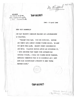 Text of Telegram from General Lucius Clay