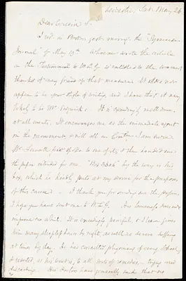 Letter from Samuel May, Jr., Leicester, to Samuel Joseph May, Sat. May 26. [1834]