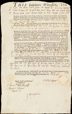Mary Peirce indentured to apprentice with William Lithgow of Georgetown, 14 June 1793