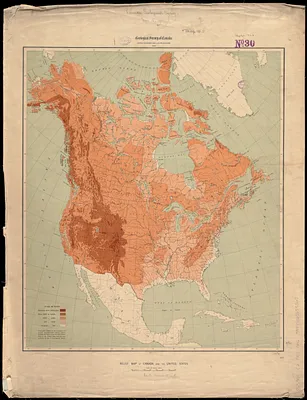 Relief map of Canada and the United States