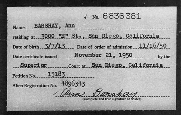 Barshay, Ann - 1950
