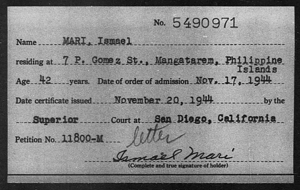 Mari, Ismael - 1944